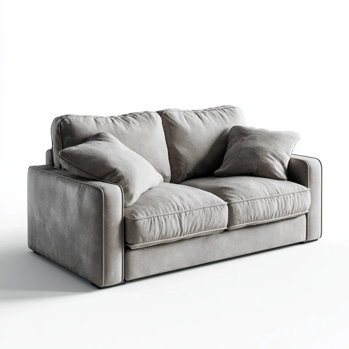 Divano 2 posti grigio 180 x 95 x 85 cm in poliestere forma rettangolare