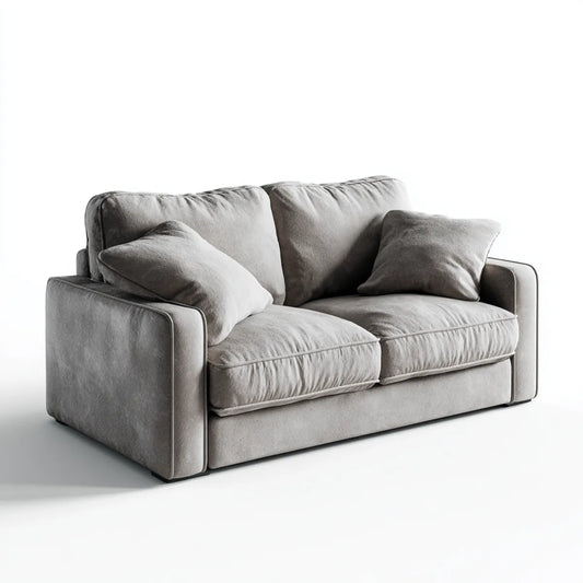 Divano 2 posti grigio 180 x 95 x 85 cm in poliestere forma rettangolare